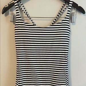 Black and White striped Lululemon top Size 10